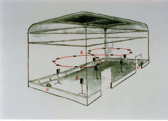 Sound Warp, sketch of the loudspeaker configuration